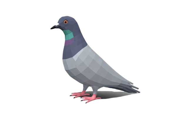 Low-poly pigeon mascot